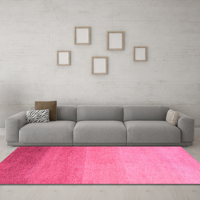 Machine Washable Abstract Pink Modern Rug in a Living Room, wshabs4304pnk