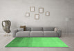 Machine Washable Abstract Emerald Green Modern Area Rugs in a Living Room,, wshabs4304emgrn