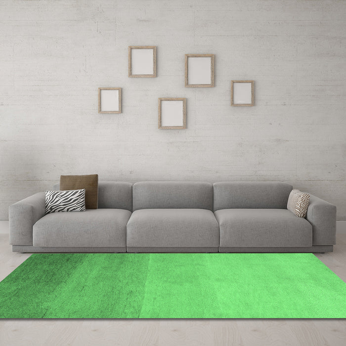 Machine Washable Abstract Emerald Green Modern Area Rugs in a Living Room,, wshabs4304emgrn