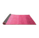 Sideview of Abstract Pink Modern Rug, abs4304pnk