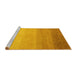 Sideview of Machine Washable Abstract Yellow Modern Rug, wshabs4304yw