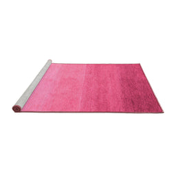 Sideview of Machine Washable Abstract Pink Modern Rug, wshabs4304pnk