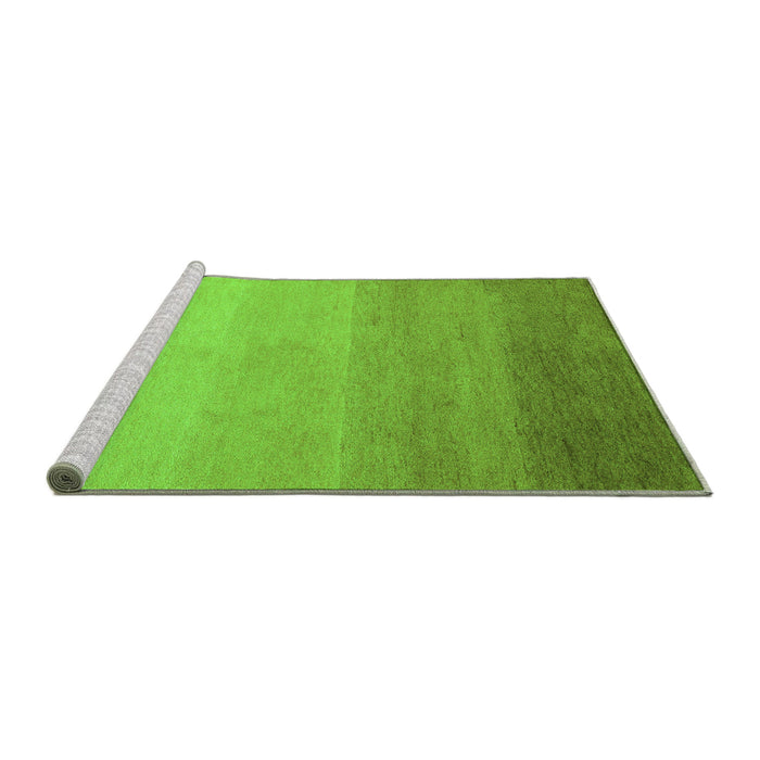 Sideview of Machine Washable Abstract Green Modern Area Rugs, wshabs4304grn