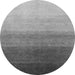 Round Machine Washable Abstract Gray Modern Rug, wshabs4305gry