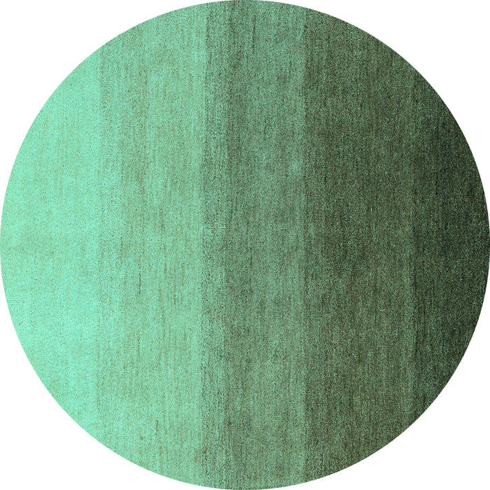 Round Abstract Turquoise Modern Rug, abs4305turq