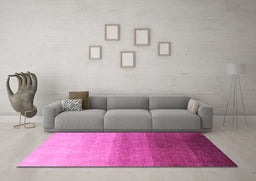 Machine Washable Abstract Pink Modern Rug in a Living Room, wshabs4305pnk