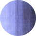 Round Abstract Blue Modern Rug, abs4305blu