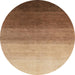 Round Abstract Saddle Brown Modern Rug, abs4305