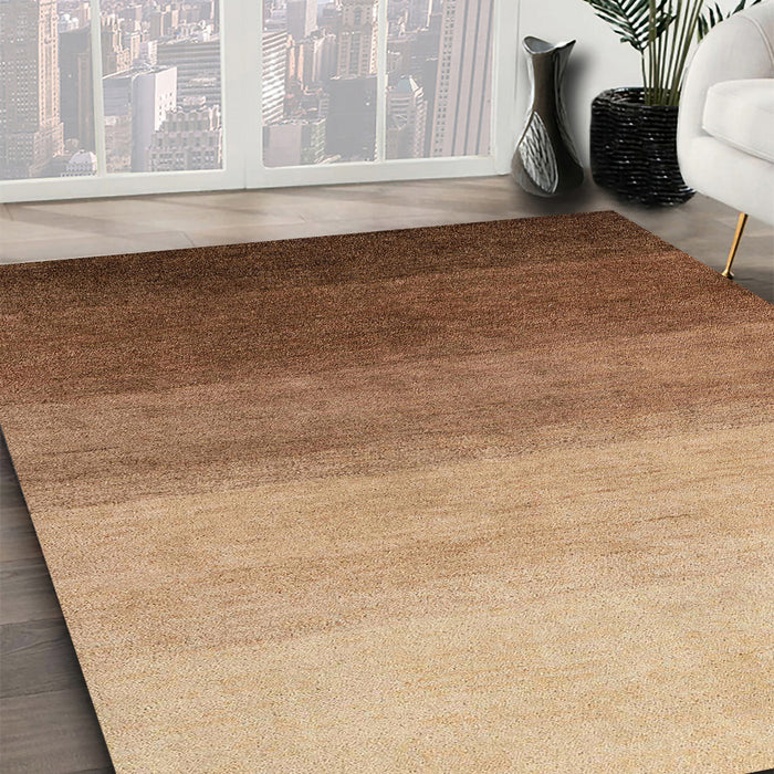 Abstract Saddle Brown Modern Rug in Family Room, abs4305
