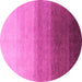 Round Abstract Pink Modern Rug, abs4305pnk