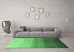 Machine Washable Abstract Emerald Green Modern Area Rugs in a Living Room,, wshabs4305emgrn