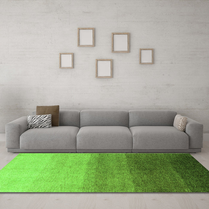 Machine Washable Abstract Green Modern Area Rugs in a Living Room,, wshabs4305grn