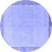 Round Solid Blue Modern Rug, abs4306blu