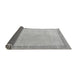 Sideview of Solid Gray Modern Rug, abs4306gry