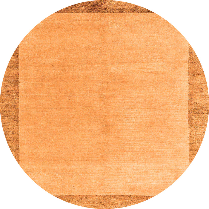 Round Solid Orange Modern Rug, abs4306org