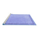 Sideview of Machine Washable Solid Blue Modern Rug, wshabs4306blu