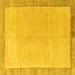 Square Machine Washable Solid Yellow Modern Rug, wshabs4306yw