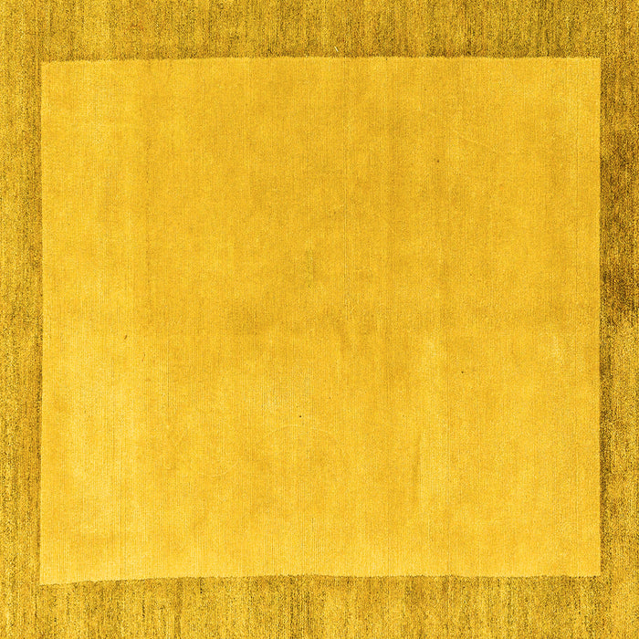 Square Solid Yellow Modern Rug, abs4306yw