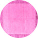 Round Solid Pink Modern Rug, abs4306pnk