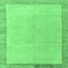 Square Machine Washable Solid Emerald Green Modern Area Rugs, wshabs4306emgrn