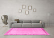 Machine Washable Solid Pink Modern Rug in a Living Room, wshabs4306pnk