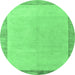 Round Solid Emerald Green Modern Rug, abs4306emgrn