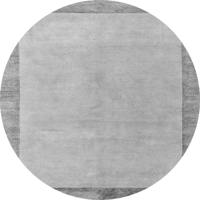 Round Machine Washable Solid Gray Modern Rug, wshabs4306gry