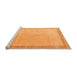 Sideview of Machine Washable Solid Orange Modern Area Rugs, wshabs4306org