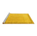 Sideview of Machine Washable Solid Yellow Modern Rug, wshabs4306yw