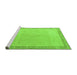 Sideview of Machine Washable Solid Green Modern Area Rugs, wshabs4306grn