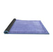 Sideview of Solid Blue Modern Rug, abs4306blu