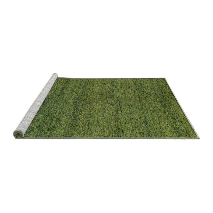 Sideview of Machine Washable Abstract Green Rug, wshabs4307