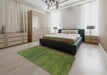 Abstract Green Modern Rug in a Bedroom, abs4307