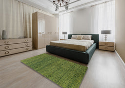 Abstract Green Modern Rug in a Bedroom, abs4307