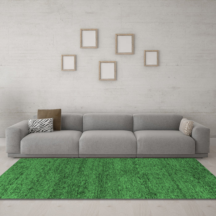 Machine Washable Abstract Emerald Green Modern Area Rugs in a Living Room,, wshabs4307emgrn