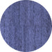 Round Machine Washable Abstract Blue Modern Rug, wshabs4307blu