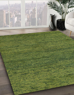 Machine Washable Abstract Green Rug in a Family Room, wshabs4307