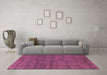 Machine Washable Abstract Pink Modern Rug in a Living Room, wshabs4307pnk