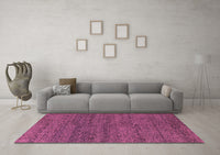 Machine Washable Abstract Pink Modern Rug, wshabs4307pnk