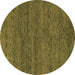 Round Abstract Brown Modern Rug, abs4307brn