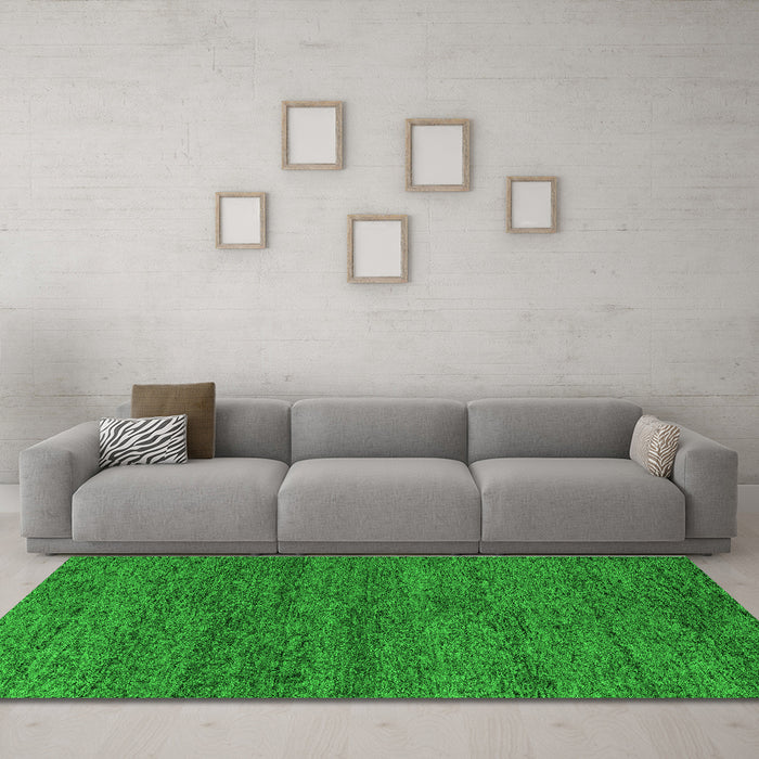 Machine Washable Abstract Green Modern Area Rugs in a Living Room,, wshabs4307grn