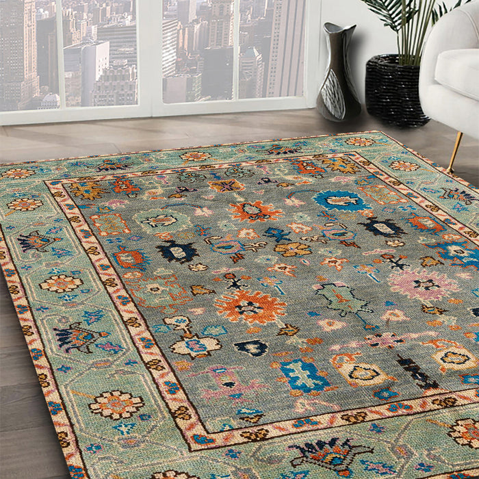 Machine Washable Abstract Olive Green Rug in a Family Room, wshabs4308