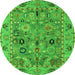 Round Oriental Green Traditional Rug, abs4308grn