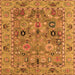 Square Machine Washable Oriental Orange Traditional Area Rugs, wshabs4308org