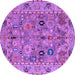 Round Oriental Purple Traditional Rug, abs4308pur