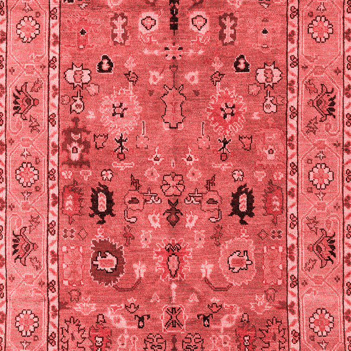 Machine Washable Oriental Red Traditional Rug, wshabs4308red