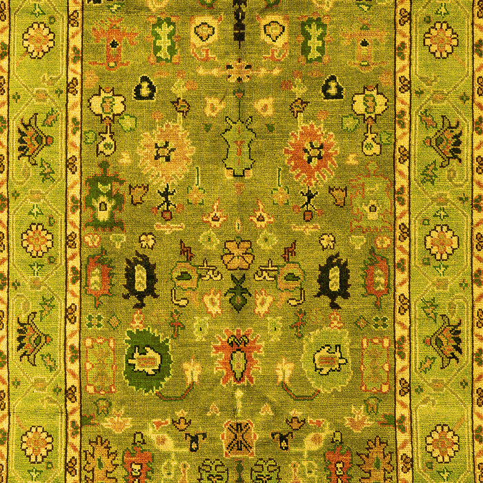 Machine Washable Oriental Yellow Traditional Rug, wshabs4308yw