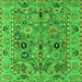 Square Oriental Green Traditional Rug, abs4308grn