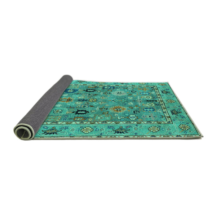 Sideview of Oriental Turquoise Traditional Rug, abs4308turq