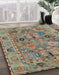 Abstract Olive Green Oriental Rug in Family Room, abs4308